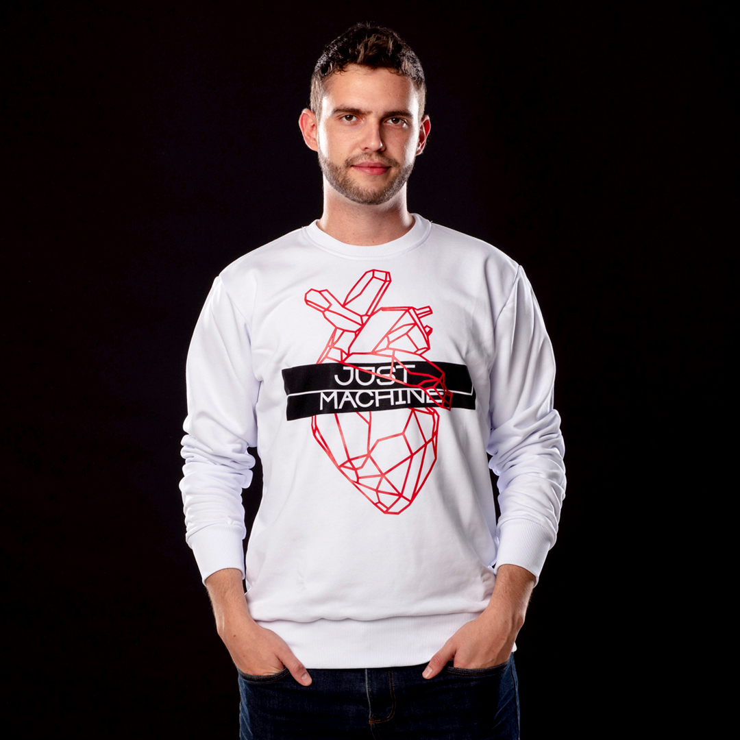 JM rubber logo-print white sweatshirt - Image 2