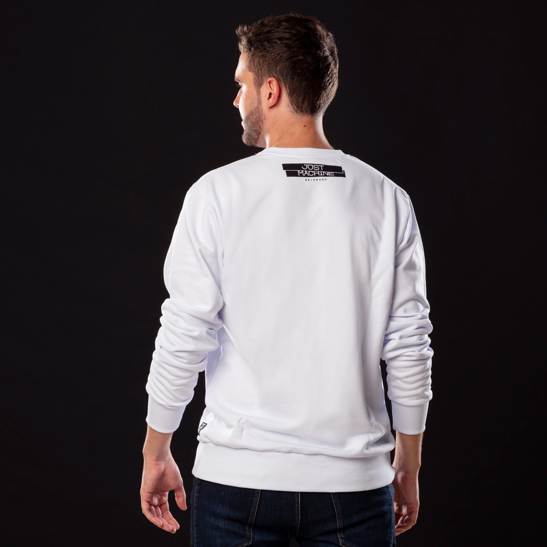 JM rubber logo-print white sweatshirt - Image 3