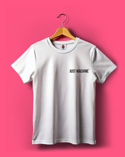 Multicolour Heart Logo/ White T- Shirt