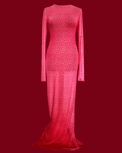 Maxi Mesh Dress // Pink Leopard