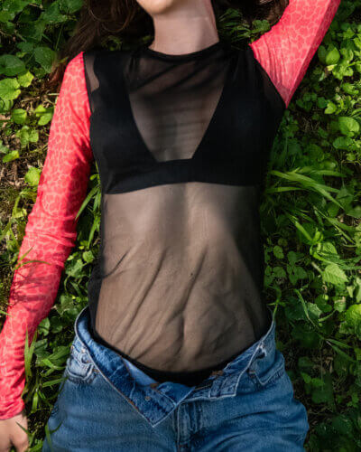 Mesh Shirt // Black X Pink Leopard