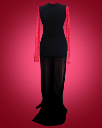 Maxi Mesh Dress // Black x Pink Leopard