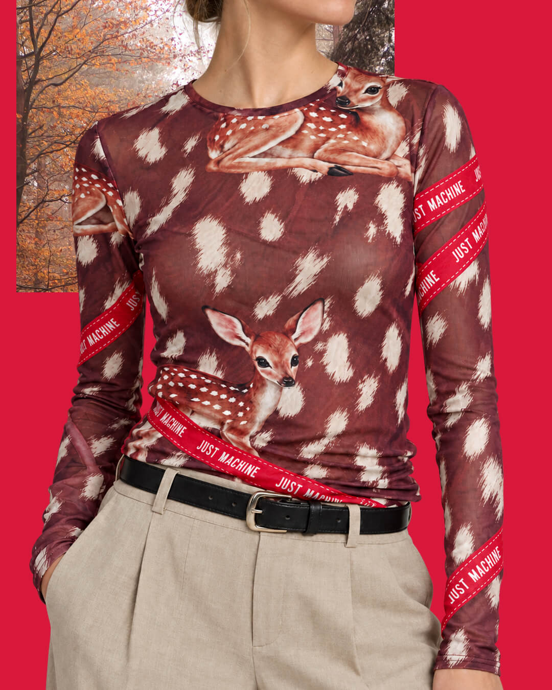Mesh Shirt // Autumn Deer Mesh Top - Image 2